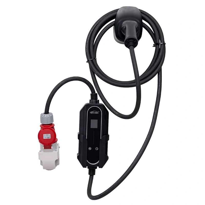 7kW draagbare AC EV-oplader met acrylbehuizing voor opladen thuis en buiten