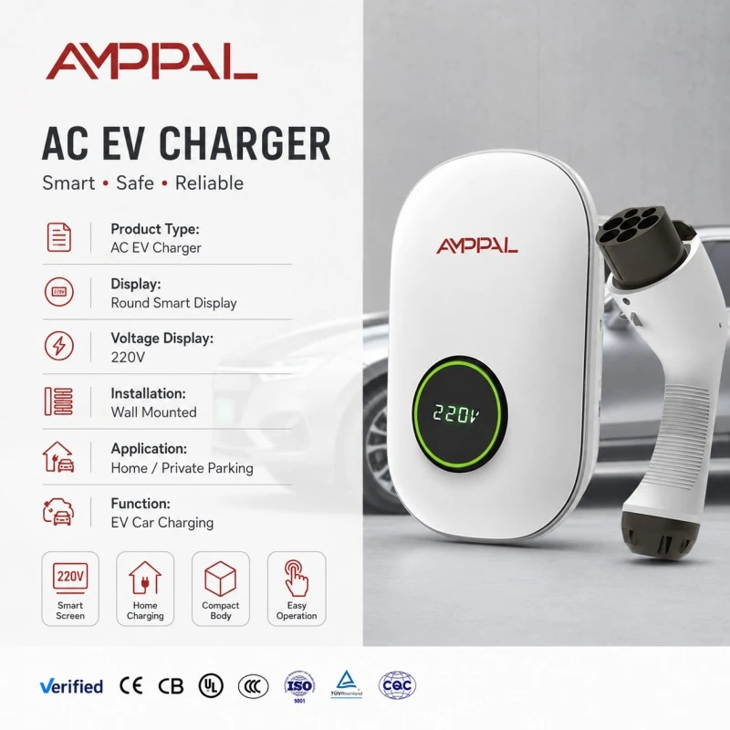 7kW Portable Wall-Mounted AC Charging Station for Homes & Workplaces